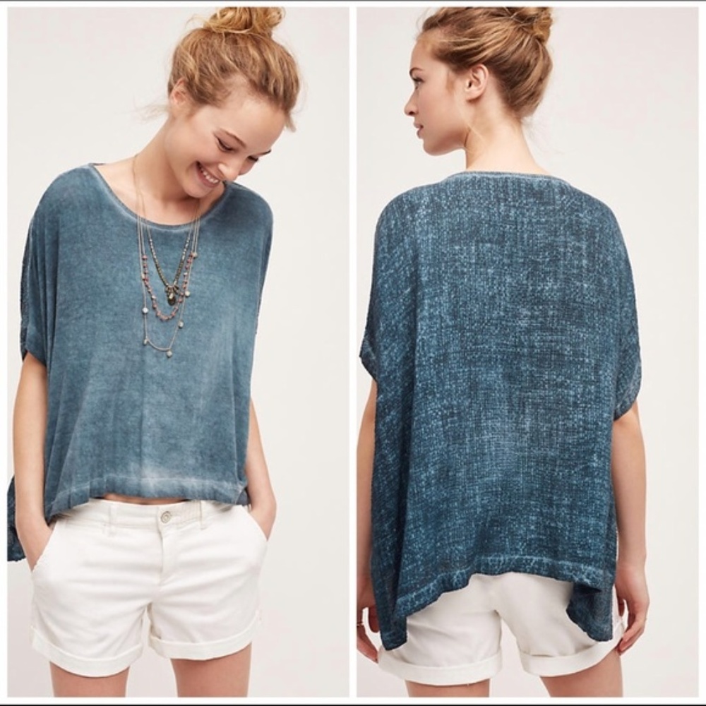 Amadi torquoise poncho shirt